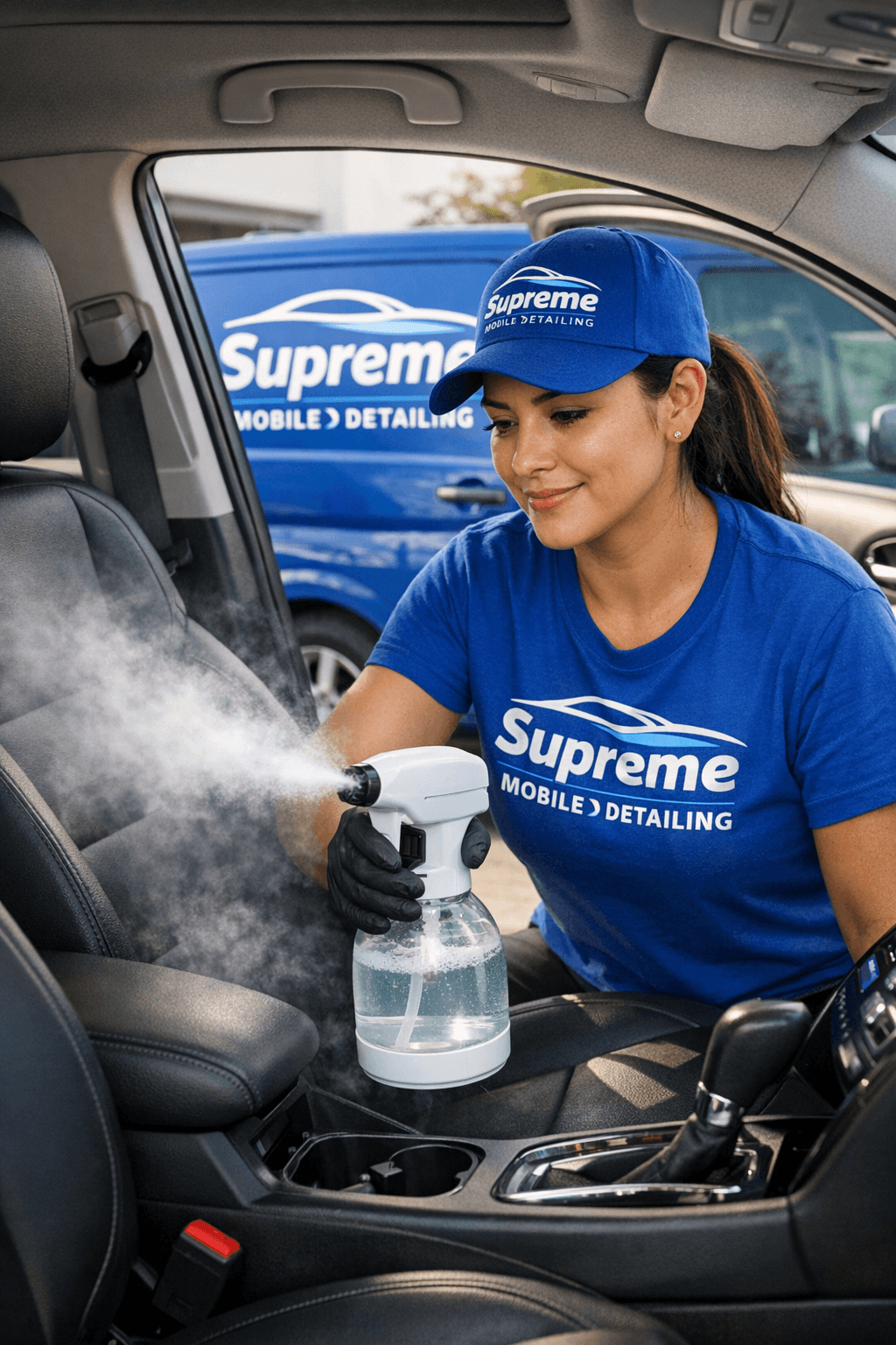 Odor elimination — fresh clean car interior after treatment